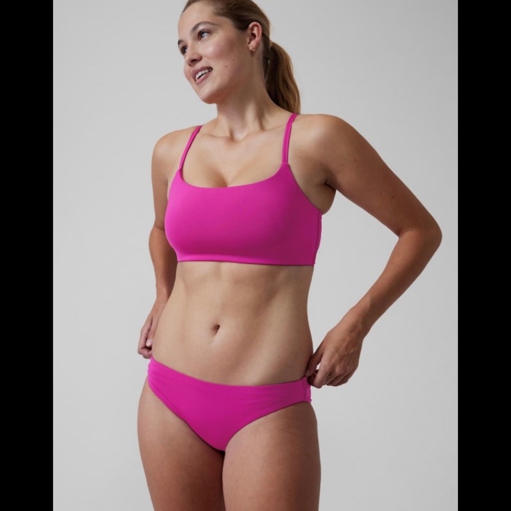 Athleta Hot Pink Scoop-Neck Bikini Top